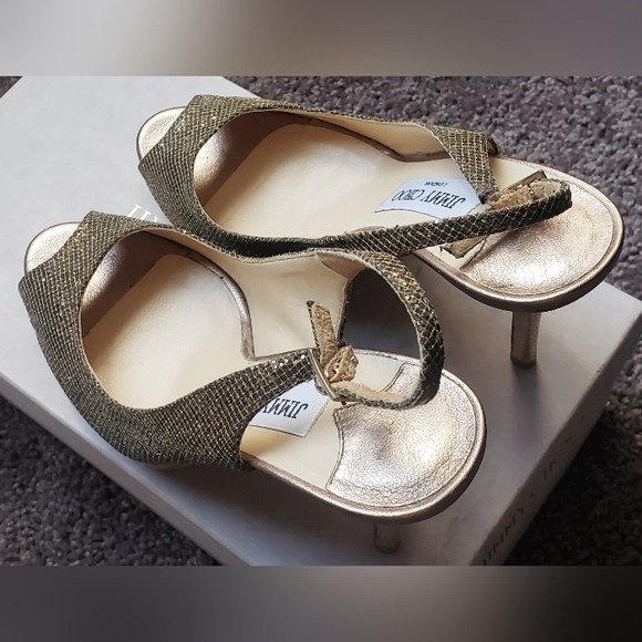 JIMMY CHOO Authentic  Sparkling Peep Toe Platform Heels wBox| Size 36.5 | Worn1x - Picture 11 of 12